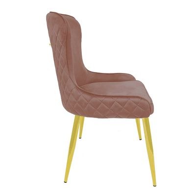 Dining Chair Velvet Armless Curved High Backrest Metal Legs Weaved Living Room Kitchen Restaurant Saloon Furniture - Image 3
