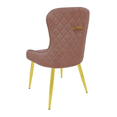 Dining Chair Velvet Armless Curved High Backrest Metal Legs Weaved Living Room Kitchen Restaurant Saloon Furniture - Image 4