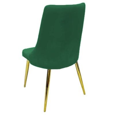 Velvet Dining Chair Armless Cushion Comfy Upholstered Living Room Kitchen Furniture Leisure Side Chairs Metal Legs - Image 3