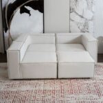 Cube Corner Sofa L175 x W275 x H100 - Beige with 3 Years Warranty