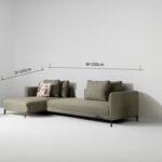 Fancy Corner Sofa L165 x W290 x H68 - Green with 3 Years Warranty