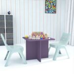 Mahmayi Modern Ergonomic Child Desk for Kids, 60x50cm, Round Edges, Durable, Safe, Comfortable Learning Space, Easy to Clean Ideal for Toddlers and Pre-schoolers - Purple