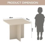 Mahmayi Modern Ergonomic Child Desk for Kids, 60x50cm, Round Edges, Durable, Safe, Comfortable Learning Space, Easy to Clean Ideal for Toddlers and Pre-schoolers - Sand Beige