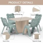 Mahmayi Modern Ergonomic Child Desk for Kids, 80x50cm, Round Edges, Durable, Safe, Comfortable Learning Space, Easy to Clean Ideal for Toddlers and Pre-schoolers - Sand Beige