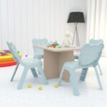 Mahmayi Modern Ergonomic Child Desk for Kids, 80x50cm, Round Edges, Durable, Safe, Comfortable Learning Space, Easy to Clean Ideal for Toddlers and Pre-schoolers - Sand Beige