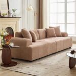 The Lounger Fabric Upholstered Rose Orange 3 Seater Sofa L85 xW240 xH75-1 Year Warranty