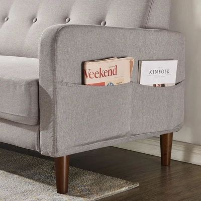 Urban Retreat Fabric Upholstered Beige 2 Seater Sofa L75 xW130 xH75-1 Year Warranty - Image 3
