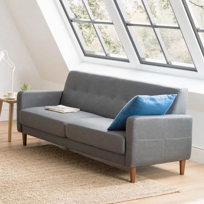 Urban Retreat Fabric Upholstered Grey 2 Seater Sofa L75 xW130 xH75-1 Year Warranty - Image 2
