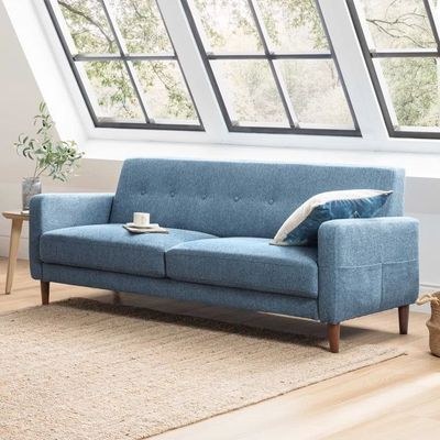 Urban Retreat Fabric Upholstered Blue 2 Seater Sofa L75 xW130 xH75-1 Year Warranty - Image 2
