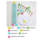 Arfan Freestanding Coat Rack – Metal Clothing Hanger with 8 Multi-Color Hooks | Easy Assembly for Entryway, Bedroom & Hallway | Coat Stand for Hats, Bags, Clothes & Umbrellas (Blue)