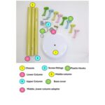 Arfan Freestanding Coat Rack – Metal Clothing Hanger with 8 Multi-Color Hooks | Easy Assembly for Entryway, Bedroom & Hallway | Coat Stand for Hats, Bags, Clothes & Umbrellas (Yellow)