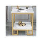 Harmony Home 2-Tier Engineered Wood Coffee Table, 40x40x60 cm, Modern End Table with Storage for Living Room, Bedroom & Office, Multi-Use Tea Table, Bedside Table & Side Table