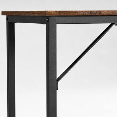 VASAGLE Modern Computer Desk, Industrial Laptop PC Table, Compact Home Office Workstation, Durable Particleboard & Steel Stylish Desk for Study - Rustic Brown and Black - Image 4