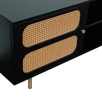 Luna Rattan Tv Unit Black 200cm - Image 5