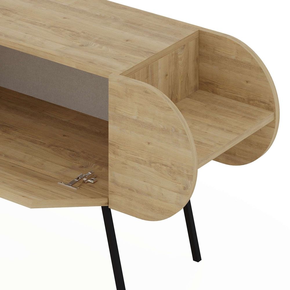 Mourah Capsule Tv Stand Up To 65 Inches With Storage - Sapphire Oak - 2 Years Warranty - Image 2