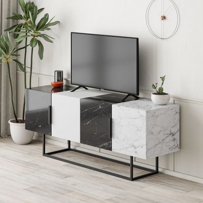 Mourah Tontini Tv Stand Bendir/White/Bendir/Carrara - 2 Years Warranty