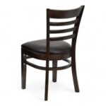 Clumsy Ladder Back Restaurant Cafe Dining Chair Walnut Wood, Armless Comfortable Seating for Kitchen or Dining Room