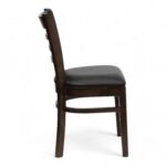 Clumsy Ladder Back Restaurant Cafe Dining Chair Walnut Wood, Armless Comfortable Seating for Kitchen or Dining Room