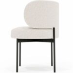 Calorix Modern Boucle Dining Chair with Curved Backrest Comfortable Seating for Kitchen, Dining Room