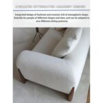 Soft Wool Plush Sofa Set, Walnut Legs, Overall Solid Wood Frame Sofa and High Density Memory Foam Sofa Cushion,Modern Minimalist Cream White Style Living Room Sofa Sets