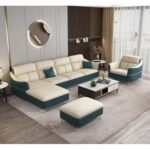 Sponge Cushion Leisure L shaped Corner Fabric Sofa
