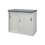 Tactix Metal Storage Cabinet with Adjustable Shelf and Sliding Doors, Steel Locking Storage Cabinet for Home, Office, Garage, Utility Room and Basement, 89W x 47D x 83.4H cm- 326256
