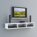 Wall Mounted TV Unit and Cabinet Measuring 110x24x18 cm
