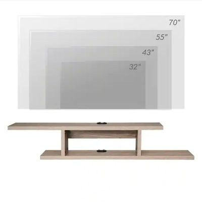 Floating TV Cabinet Stand Wall Mounted Media Console Shelf - Image 5