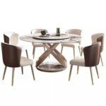 Dining Table Round 160cm with 6 Chairs