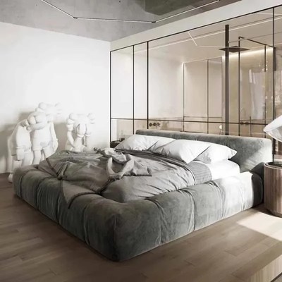 Cozy Soft Modern Bed Frame with Low Headboard - King Size 180×200 - Image 2