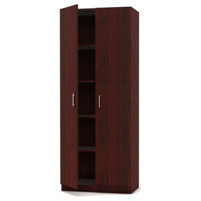 Mahmayi 2 Door Full Height Cabinet with 4 Shelves, Elegant and Modern Storage Solution, Soft Closing Doors Cabinet for Office and Home Use - Dark Walnut