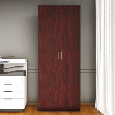 Mahmayi 2 Door Full Height Cabinet with 4 Shelves, Elegant and Modern Storage Solution, Soft Closing Doors Cabinet for Office and Home Use - Dark Walnut - Image 2