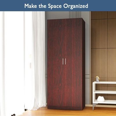 Mahmayi 2 Door Full Height Cabinet with 4 Shelves, Elegant and Modern Storage Solution, Soft Closing Doors Cabinet for Office and Home Use - Dark Walnut - Image 3