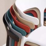 Jeffcoco Furniture Modern Mid Century Premium Plastic Chair,Curved Back Dining Chairs For Kitchen Garden Lounge Meeting Room,1pcs White