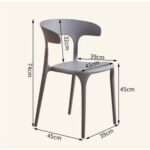 Jeffcoco Furniture Modern Mid Century Premium Plastic Chair,Curved Back Dining Chairs For Kitchen Garden Lounge Meeting Room,1pcs Grey
