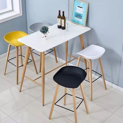 Jeffcoco Furniture 1.2m High Bar Table and Bar Stool Set For Bar Counter Home Kitchen Dining Room (Bar Table One Piece) - Image 3