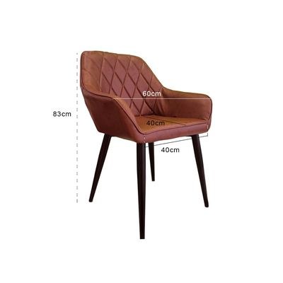 Jeffcoco Dining Chairs Modern Dining Room Kitchen Chairs Faux Leather Upholstered Dining Accent Chairs Cushion Seat Lounge Side Seating with Back Metal Legs for Living Room Kitchen Home Coffee (Set Of 2) - Image 3