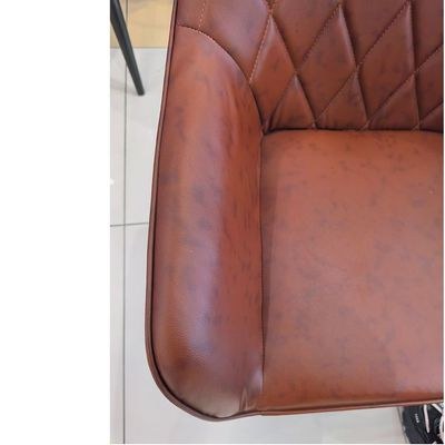 Jeffcoco Dining Chairs Modern Dining Room Kitchen Chairs Faux Leather Upholstered Dining Accent Chairs Cushion Seat Lounge Side Seating with Back Metal Legs for Living Room Kitchen Home Coffee (Set Of 2) - Image 4