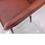 Jeffcoco Dining Chairs Modern Dining Room Kitchen Chairs Faux Leather Upholstered Dining Accent Chairs Cushion Seat Lounge Side Seating with Back Metal Legs for Living Room Kitchen Home Coffee (One Piece)