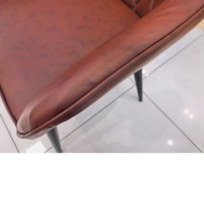 Jeffcoco Dining Chairs Modern Dining Room Kitchen Chairs Faux Leather Upholstered Dining Accent Chairs Cushion Seat Lounge Side Seating with Back Metal Legs for Living Room Kitchen Home Coffee (Set Of 2) - Image 5