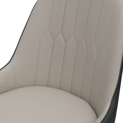 Jeffcoco Furniture Leather Dining Chair,Grey Dining Chair Home Furniture,Desk Chair(One Piece Chair) - Image 5