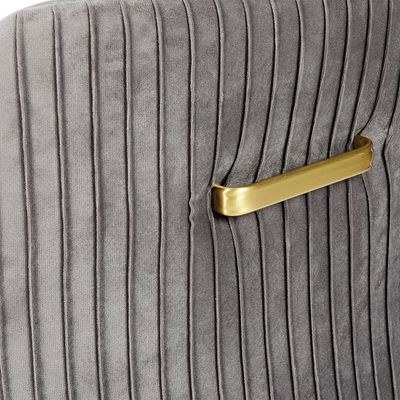 Jeffcoco Furniture Flannel Fabric Chair with Gold Leg Dining Chair,Arm Chair,Single Seat Chair(Grey Chair) - Image 2
