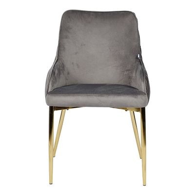 Jeffcoco Furniture Flannel Fabric Chair with Gold Leg Dining Chair,Arm Chair,Single Seat Chair(Grey Chair) - Image 4