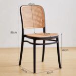 Jeffcoco Rattan Plastic Chairs, Minimalist Design,Modern Kitchen Dining Room Plastic chair Use scene Garden Balcony kitchen (Black 2 pcs)