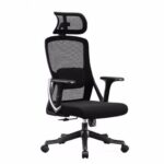 Jeffcoco Furniture Ergonomic Office Chair,High-Back With Wheels,Breathable Mesh, Comfortable Seat,Adjustable Back, Headrest, Soundproof wheel