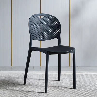 Jeffcoco Furniture Modern Mid Century Premium Plastic Chair,Curved Back Dining Chairs For Kitchen Garden Lounge Meeting Room,1pcs Black