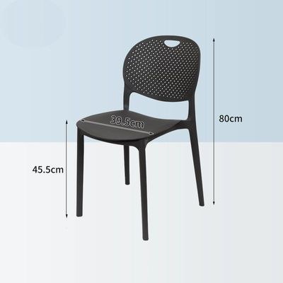Jeffcoco Furniture Modern Mid Century Premium Plastic Chair,Curved Back Dining Chairs For Kitchen Garden Lounge Meeting Room,1pcs Black - Image 4