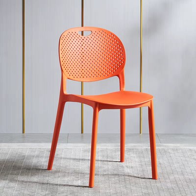 Jeffcoco Furniture Modern Mid Century Premium Plastic Chair,Curved Back Dining Chairs For Kitchen Garden Lounge Meeting Room,1pcs Orange