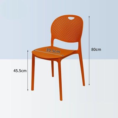 Jeffcoco Furniture Modern Mid Century Premium Plastic Chair,Curved Back Dining Chairs For Kitchen Garden Lounge Meeting Room,1pcs Orange - Image 2
