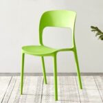 Jeffcoco Furniture Modern Mid Century Premium Plastic Chair,Curved Back Dining Chairs For Kitchen Garden Lounge Meeting Room,1pcs Green